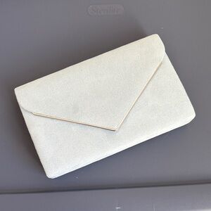 Elegant Suede Blue Envelope Clutch